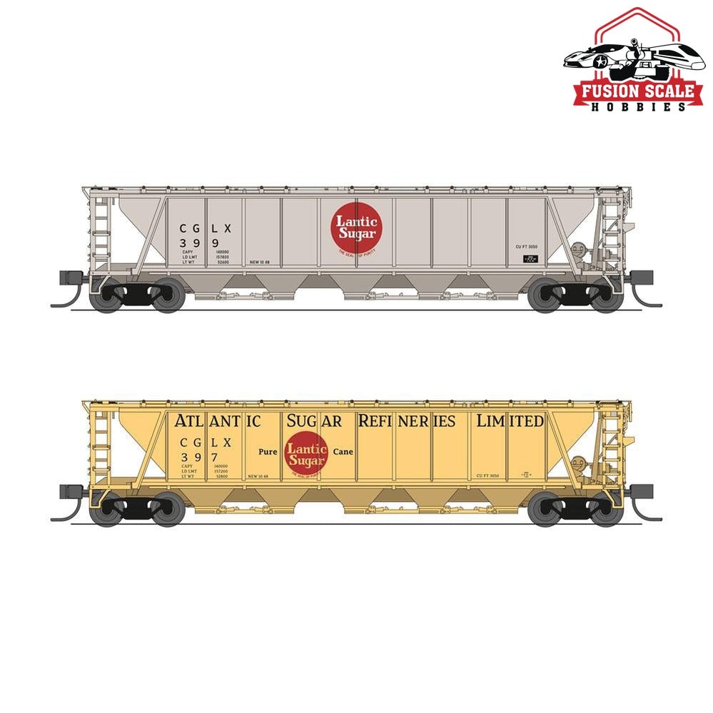 Broadway Limited N H32 Covered Hopper 2pk Atlantic Sugar Variety