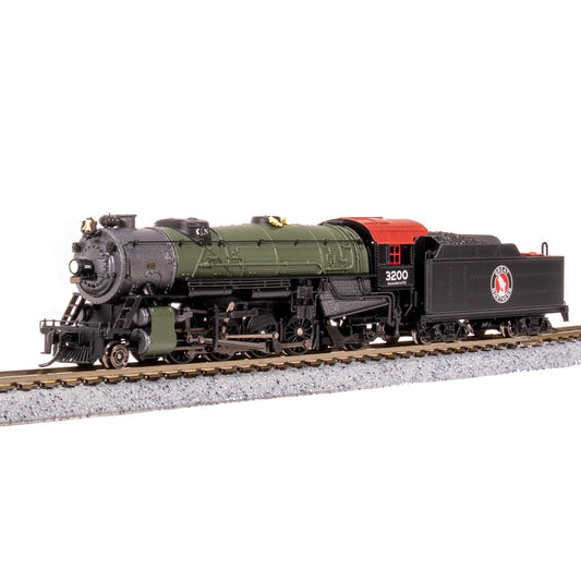 Broadway Limited N USRA Hvy.Mikado Steam Loco GN #3200/grn DC/DCC Sound