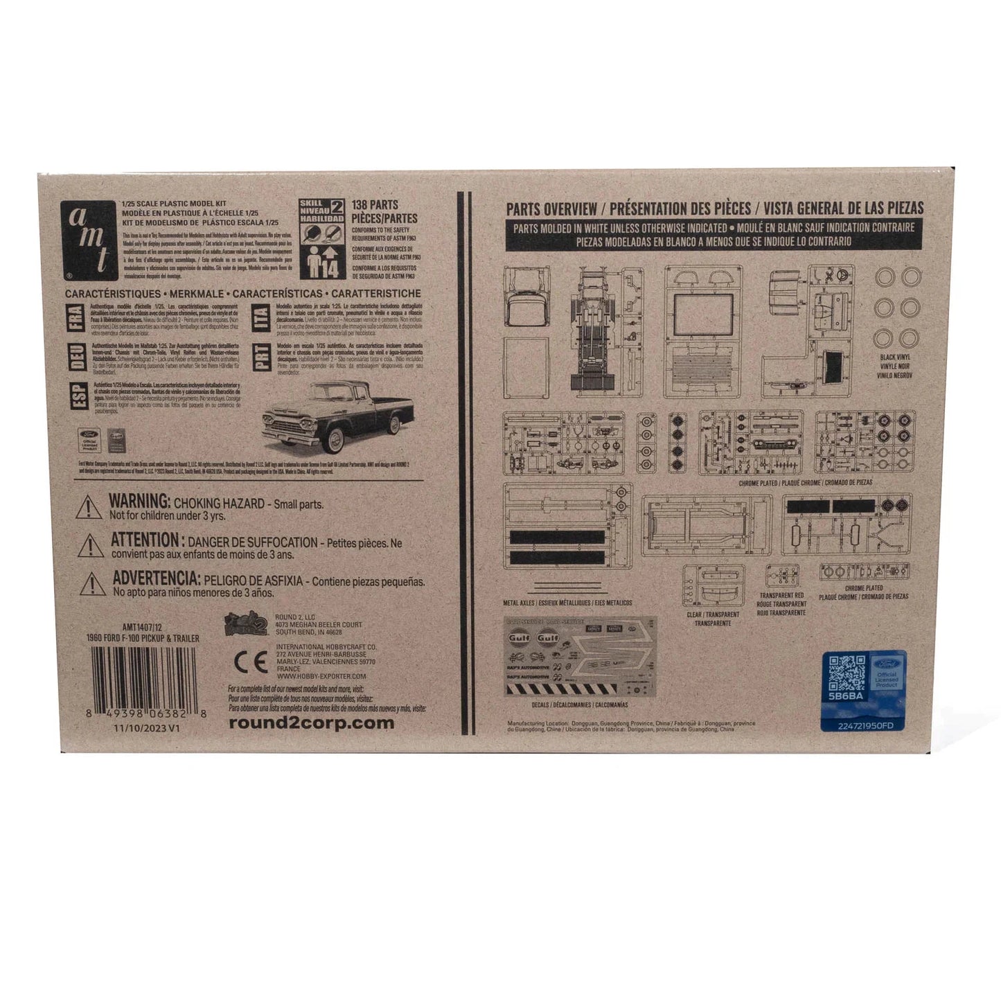 AMT 1960 Ford F-100 Pickup w/Trailer 1:25 Scale Model Kit