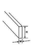 Plastruct 1" x 3/4" Clear Acrylic Rectangular Rod 17-1/2" Length (1 per pack)