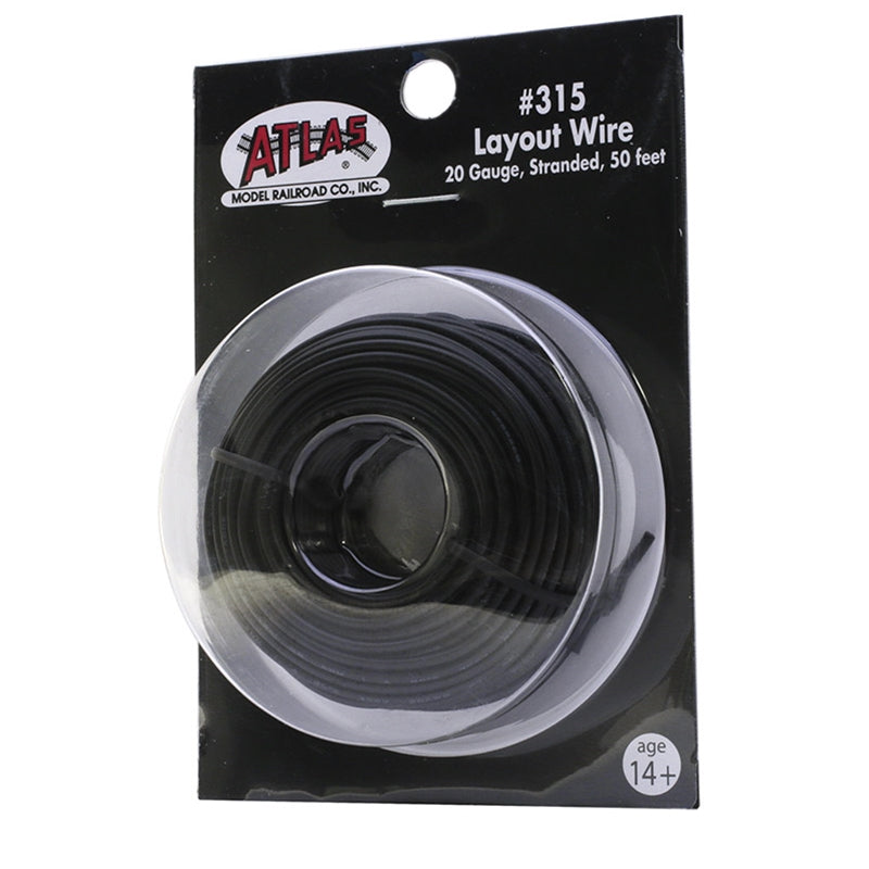 Atlas HO 20g Wire Black (50ft) Model Parts Warehouse