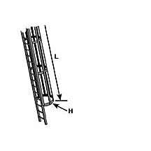 Plastruct Gray ABS Ladder with Safety Cage - O gauge - 23/32" (18.3mm) Diameter x 12" (300mm) Length (1 per pack)