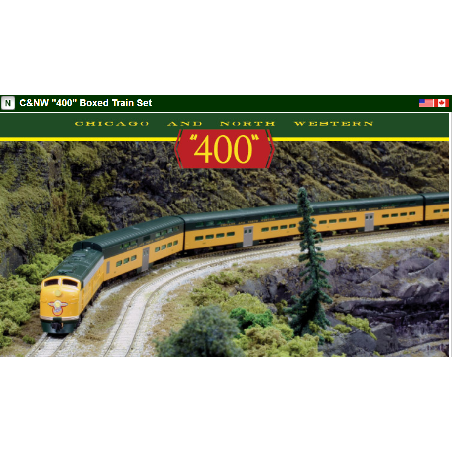 Kato N CNW '400' Bi-Level 6-Unit Psg.Set/E8A Diesel #5022-A w/(5)