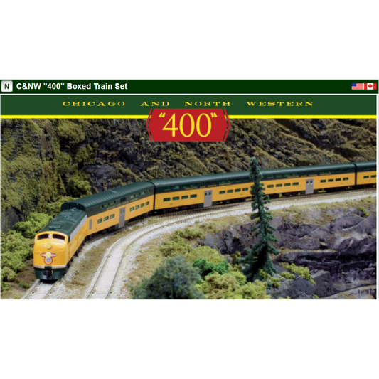 Kato N CNW '400' Bi-Level 6-Unit Psg.Set/E8A Diesel #5022-A w/(5)