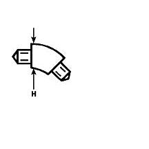 Plastruct 3/8" White 45° Elbow for TB-12 (5 per pack)