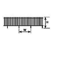 Plastruct Brass Picket Fence - E style - 11/64" (4.4mm) x 1/4" (6.4mm) x 75" (1900mm) Length (1 per pack)