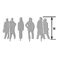 Plastruct O gauge White Styrene Silhouette Figures (5 Sets per pack)