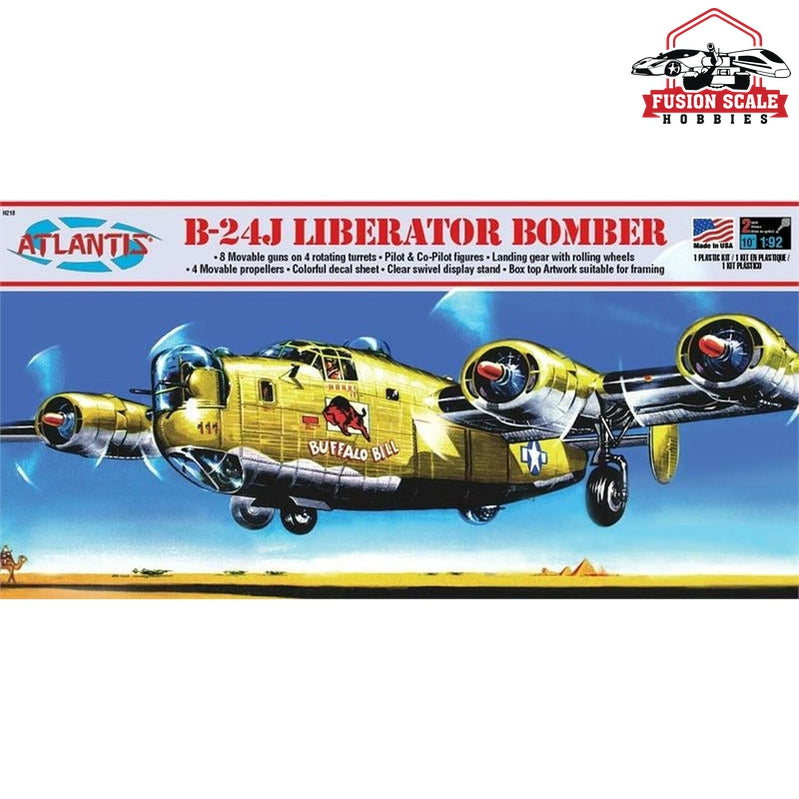 Atlantis Model B-24J Bomber Buffalo Bill with Swivel Stand
