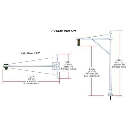 Woodland Scenics HO Scale Mast Arm Traffic Lights