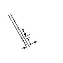 Plastruct Gray ABS Ladder - G gauge - 1/2" (12.7mm) x 3/4" (19.1mm) x 15" (375mm) Length (2 per pack)