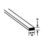 Plastruct 5/32" x 3/16" Polystyrene Rectangular Strip 10" Length (5 per pack)