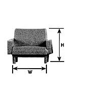 Plastruct O gauge White Styrene  Lounge Chair (1 per pack)