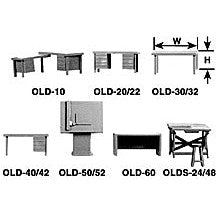 Plastruct O gauge White Styrene Desk With Return (1 per pack)