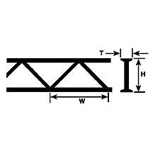 Plastruct Dark Gray ABS Open Web Truss - 1/2" (12.7mm) x 27/32" (21.4mm) - 3/16" (4.8mm) thick -12" (300mm) L (2 pk)