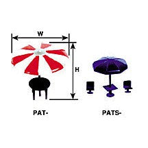 Plastruct N gauge Polystyrene Umbrella Table Set (3 Sets per pack)