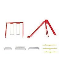 Plastruct O gauge Polystyrene Playground Set (1 set per pack)