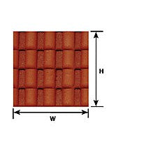 Plastruct G gauge Red Clay Spanish Tile Sheet 24" x 7" (1 per pack)