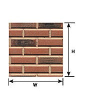 Plastruct Dollhouse Scale Red Clay Brick Sheet 24" x 7" (1 per pack)