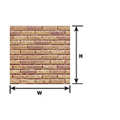 Plastruct G gauge Red Clay Brick Sheet 24" x 7" (1 per pack)