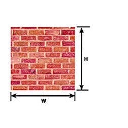 Plastruct G gauge Red Clay Rough Brick Sheet 12" x 7" (2 per pack)