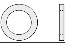 Plastruct 1-9/16" O.D. x 1-1/4" I.D. Medium Gray ABS Ring (5 per pack)