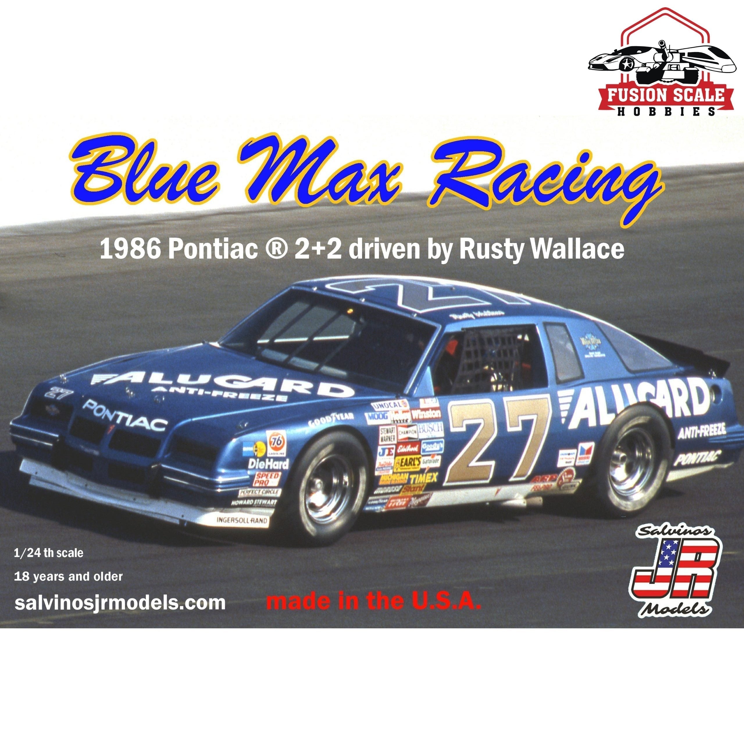 Salvinos JR Models Blue Max Racing 1986 2+2 Driven by Rusty Wallace Model Parts Warehouse