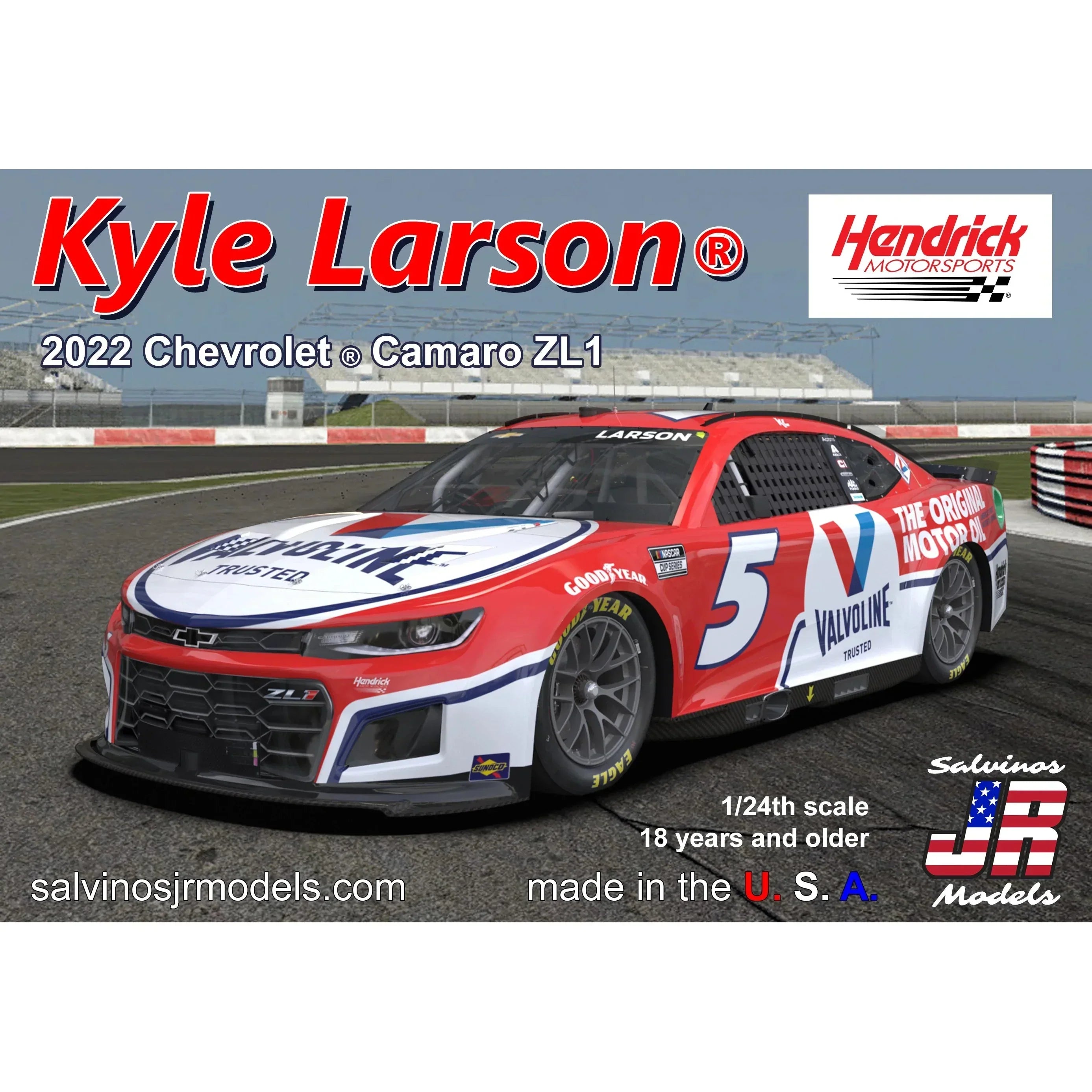 Salvinos JR Models Hendrick Motorsports Kyle Larson 2022 Camaro - Valvoline Model Parts Warehouse