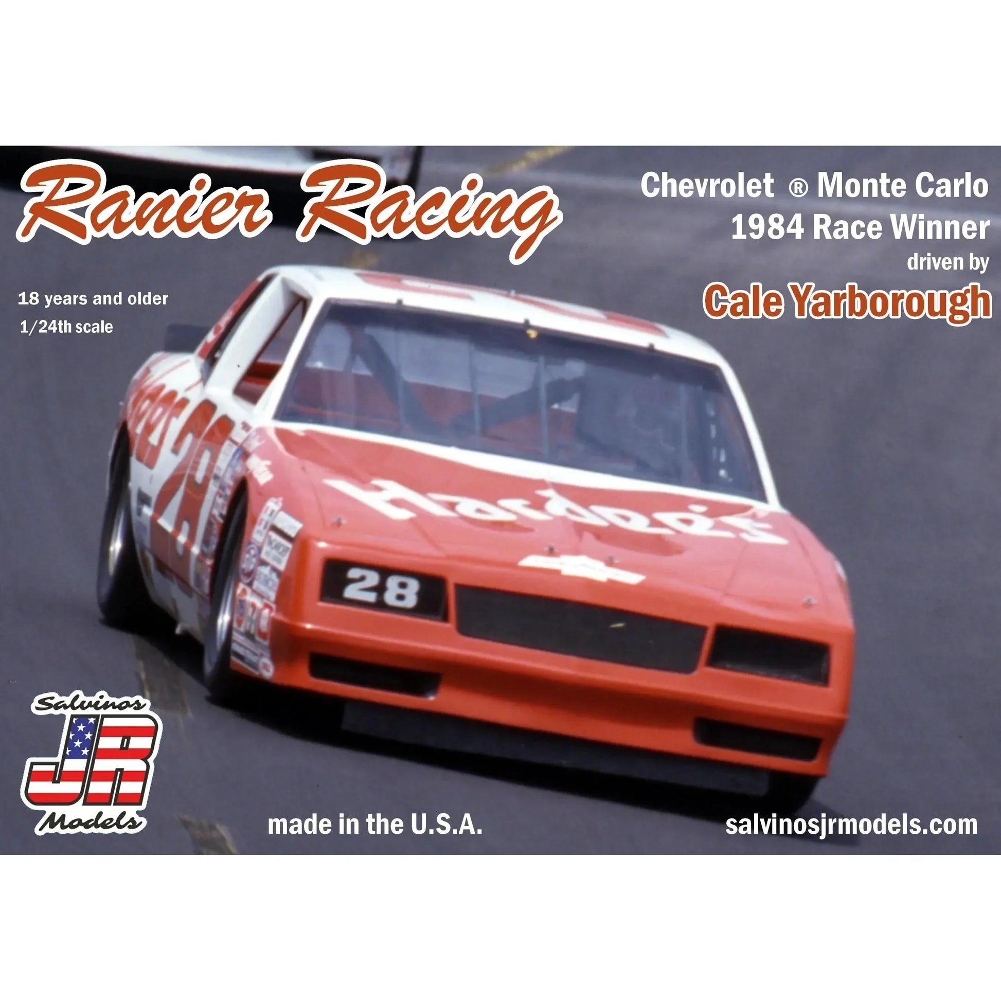 Salvinos JR Models Ranier Racing #28 Monte Carlo 1984 Winner - Driver by Cale Y Model Parts Warehouse