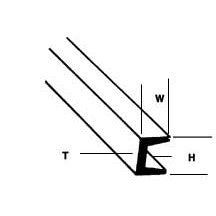 Plastruct 1/4" Polystyrene Deep Channel (.250" or 6.4mm) 24" Length (5 per pack)