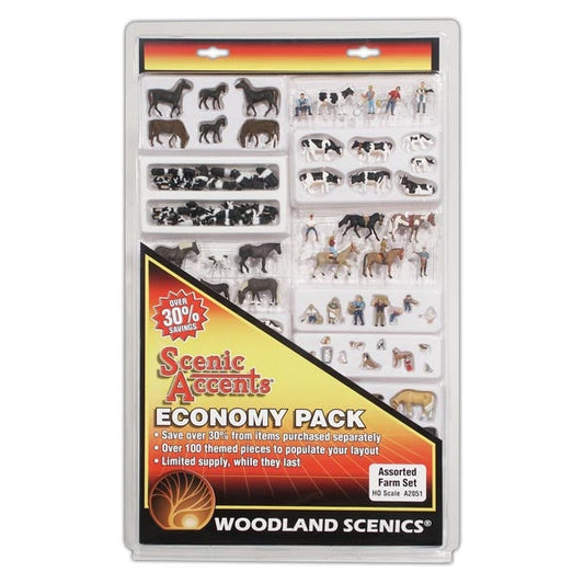 Woodland Scenics HO Asst.Farm Set Economy Pack Model Parts Warehouse