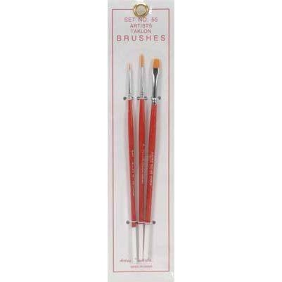 Atlas Brush Company 3pc 10/0 #0 #1 Taklon Brush Set