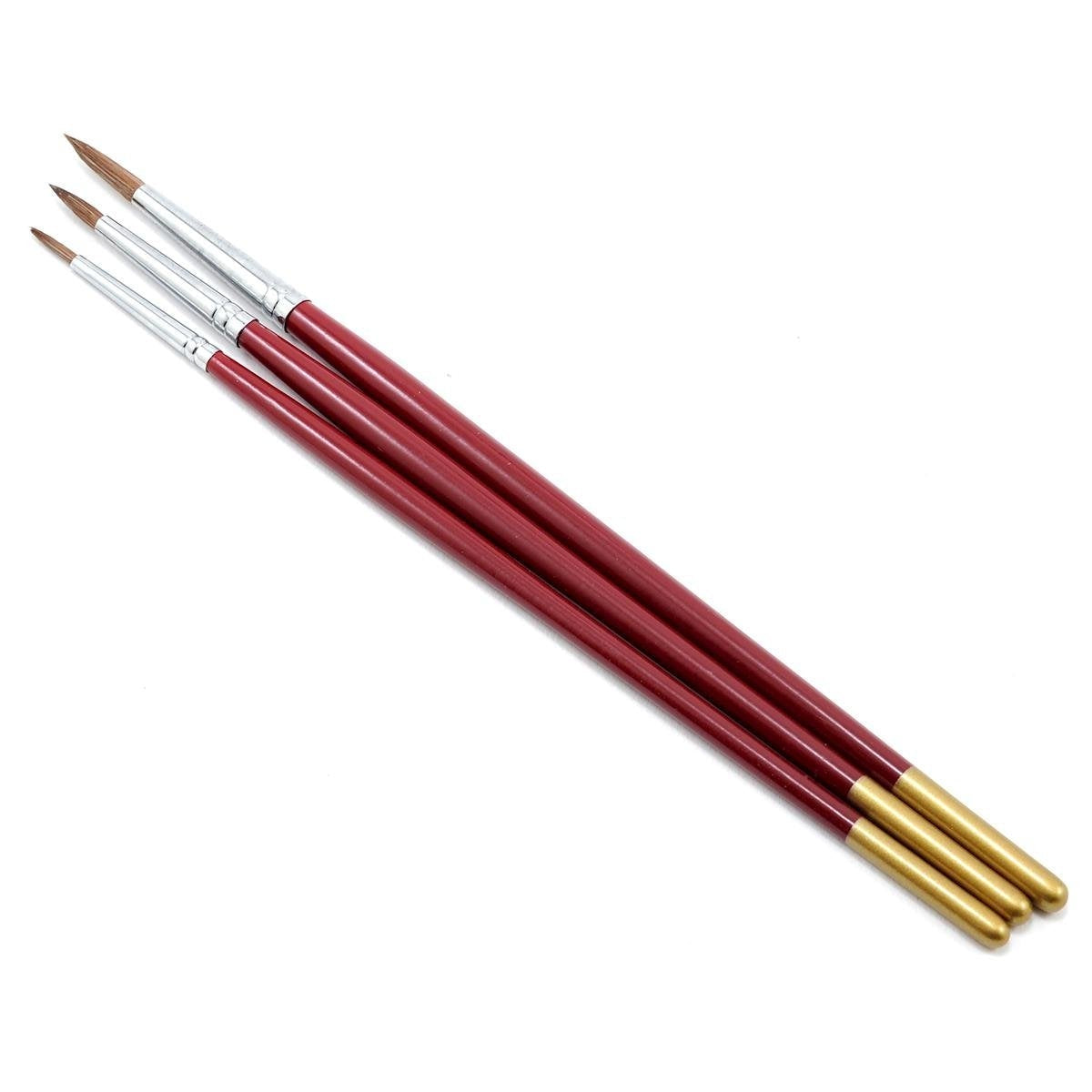 Atlas Brush Company 3pc #1 #3 #5 Red Sable Brush Set